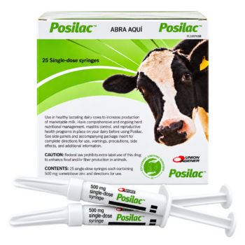 Posilac 500mg for Lactating Dairy Cows | Box of 25 Single-Dose Syringes
